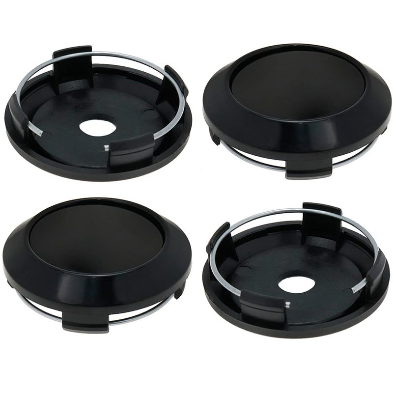 AUTUT Center Caps,64mm Wheel Rim Cover Hubcaps Rim Hub Center Covers Replacement 61mm Lug to Lug,Black,Pack of 4 - Image 1